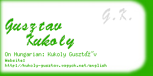 gusztav kukoly business card